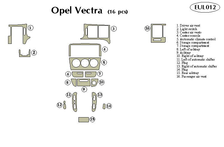 opel vectra Dash Kit by B&I