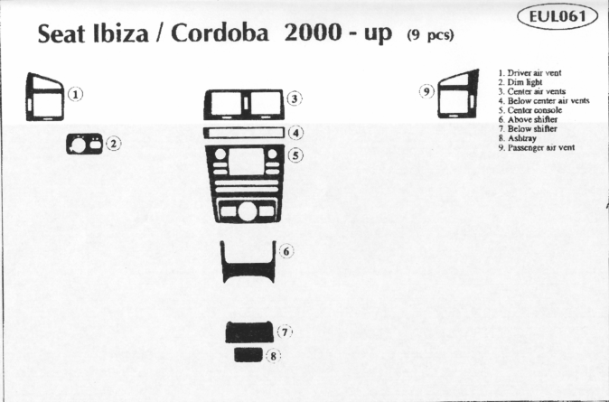 seat ibiza / cordoba Dash Kit by B&I