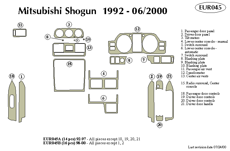 Mitsubishi Shogun Dash Kit by B&I