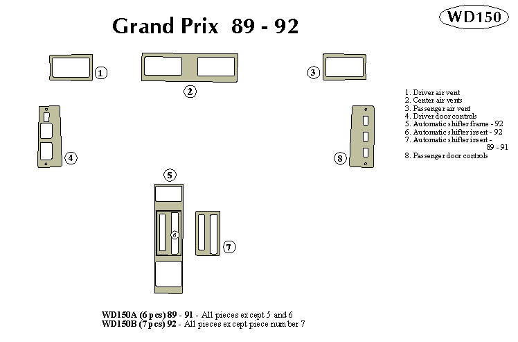 Pontiac Gr Prix 89-92 Dash Kit by B&I