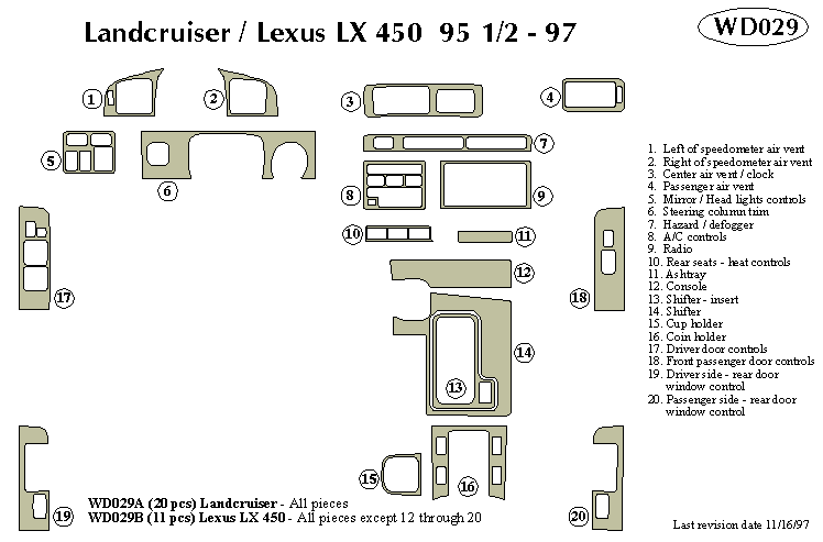 Toyota Lcruiser / Lexus Lx450 Dash Kit by B&I