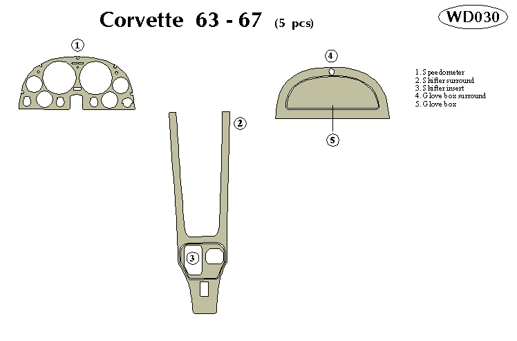 Chevrolet Corvette 63-67 Dash Kit by B&I