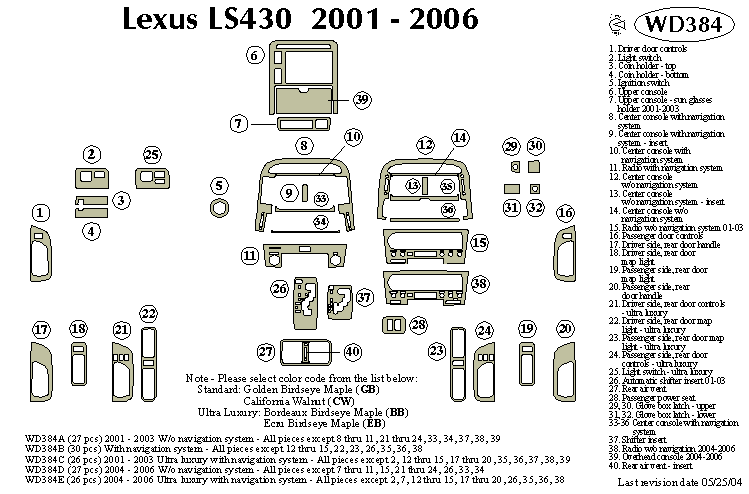 Lexus Ls430 Dash Kit by B&I