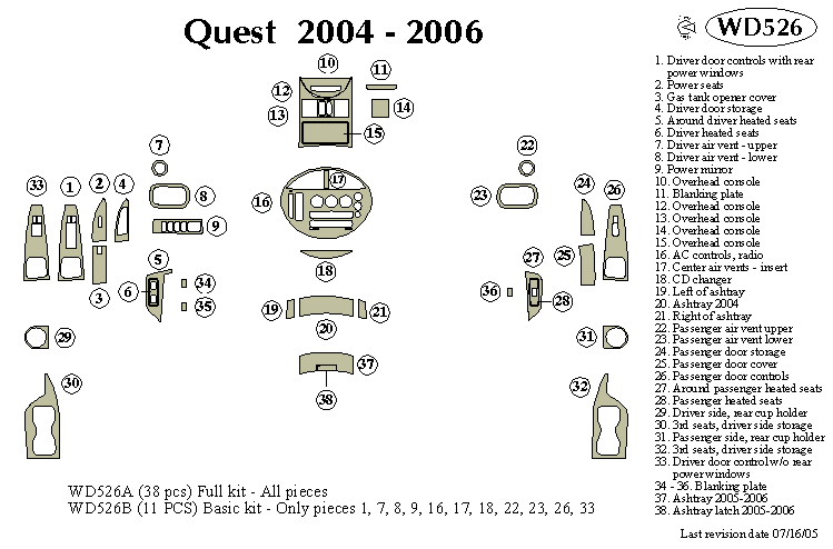 2004 Nissan quest dash kit #8