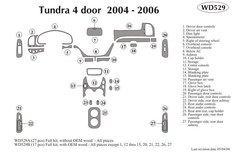 Toyota Tundra 4 Door Dash Kit by B&I