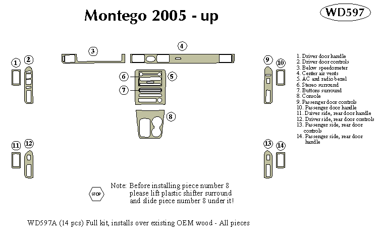 Mercury Montego Dash Kit by B&I