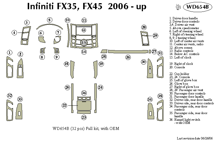Fiti Fx35 Fx45 Dash Kit by B&I