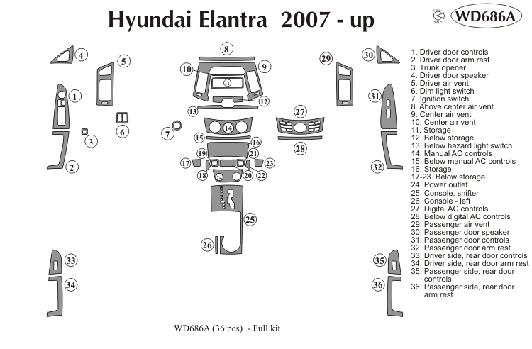 Wd699b Hyundai Elantra Dash Kit by B&I