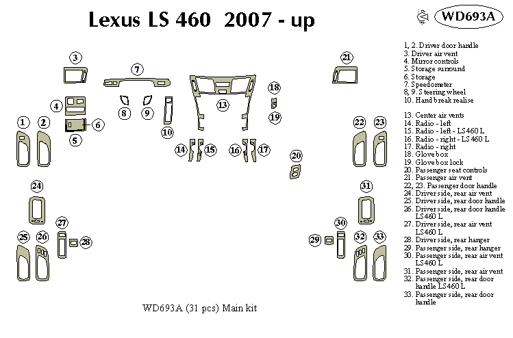 Lexus Ls460 Dash Kit by B&I