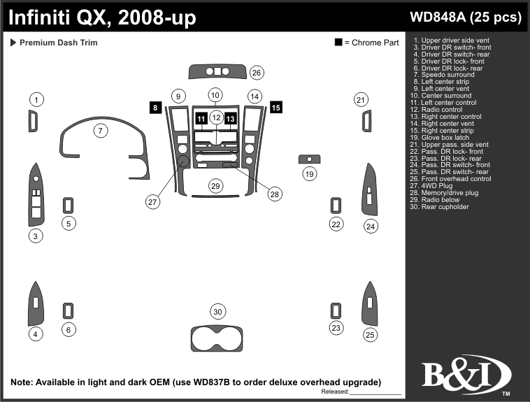 Fiti Qx 08-up Dash Kit by B&I