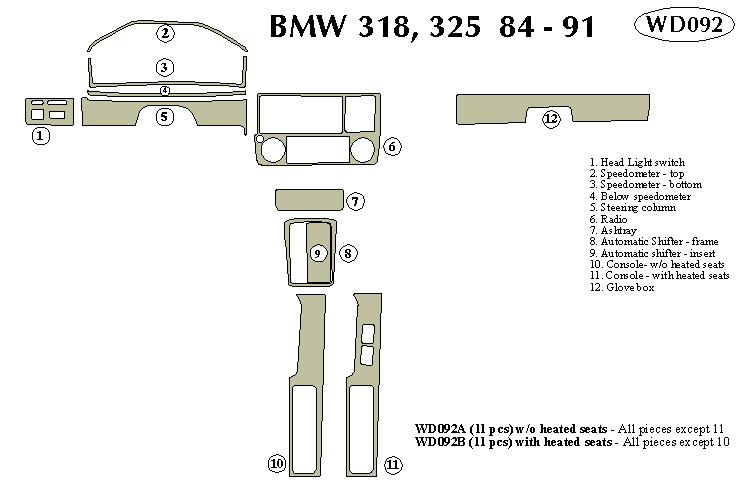 Bmw 318 / 325 84-91 Dash Kit by B&I