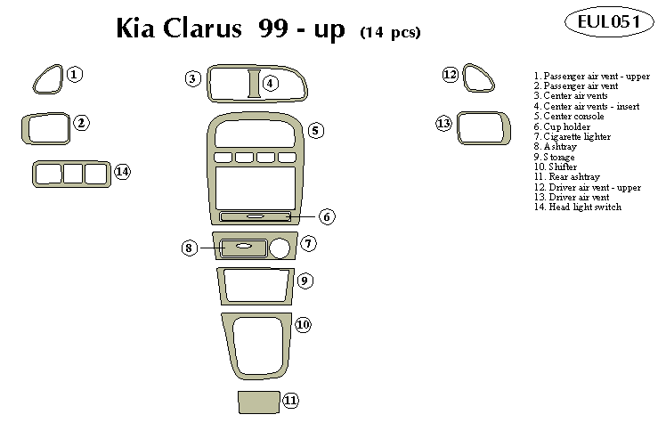 kia clarus Dash Kit by B&I