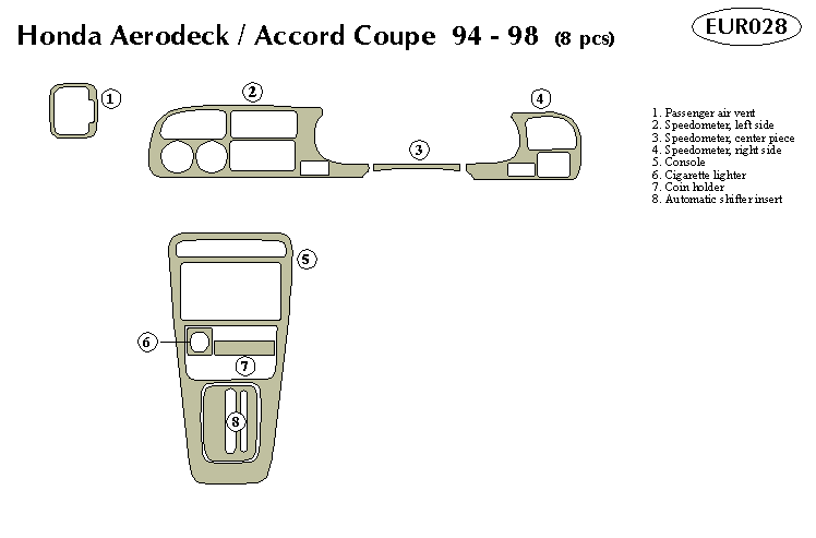 Honda Aerodeck / Accord Coupe Dash Kit by B&I